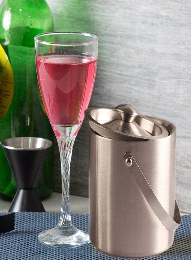 Abrazo Stainless Steel Double-Wall Insulated Ice Bucket with Ice Tong | Keeps Ice Cold for 6 Hrs | 1750 ml (Silver) - Image 5